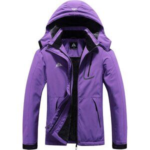 Women's Purple Waterproof Ski Jacket Warm Winter Coat Outdoor Snowboard Jacket